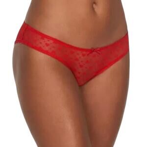 NWT! Frederick's of Hollywood Maree Red Hearts Lace Sissy Panties 1X